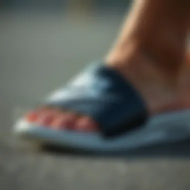 Close-up of premium materials used in Nike slides