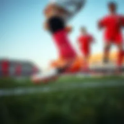 Dynamic action shot of players wearing Nike sock-style cleats on the field