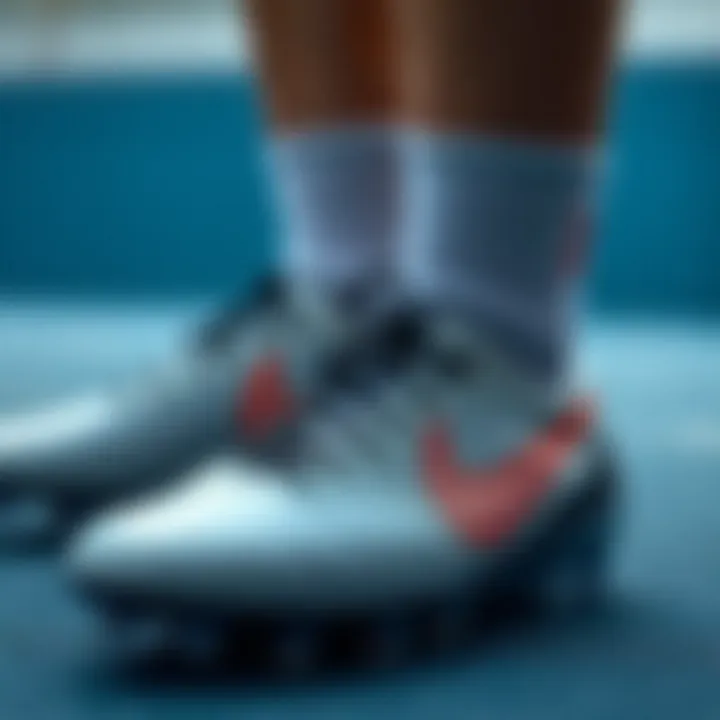 Close-up of Nike sock-style cleats highlighting innovative design and features