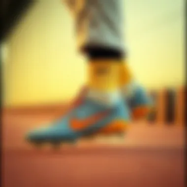 Stylish look of Nike sock-style cleats paired with sports attire