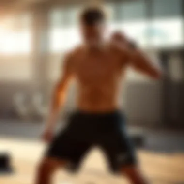 Athlete wearing Nike sportswear shorts during an intense workout