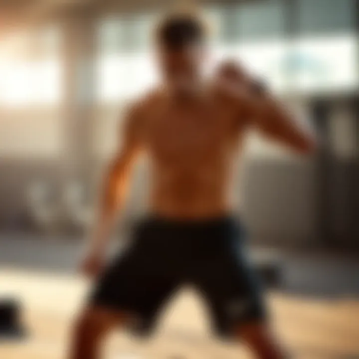 Athlete wearing Nike sportswear shorts during an intense workout