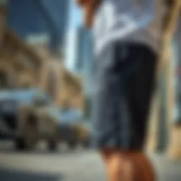 Stylish Nike sportswear shorts displayed in a trendy urban setting