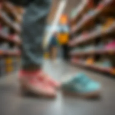 A parent selecting Vans baby shoes for their child