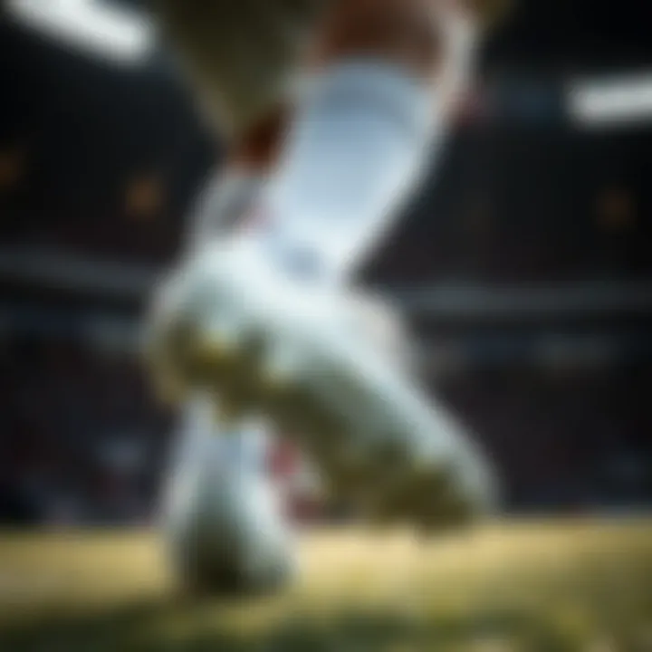 A player showcasing the agility of plastic studded footwear during a match