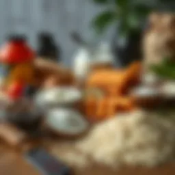 Protein-rich foods displayed on a wooden table