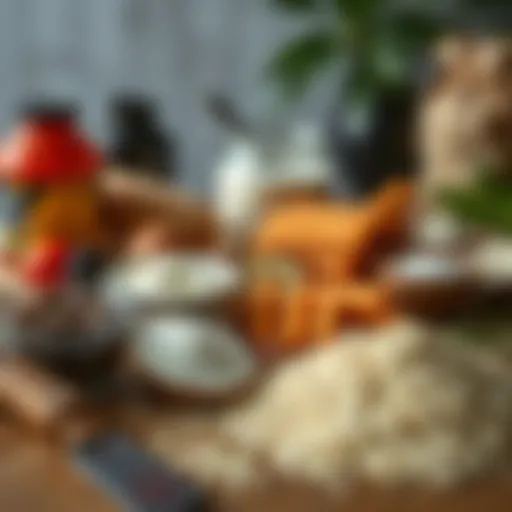 Protein-rich foods displayed on a wooden table