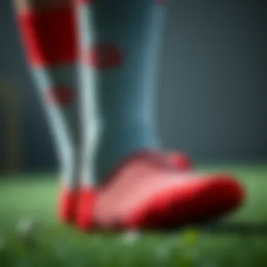 Close-up of high-quality fabric of football socks