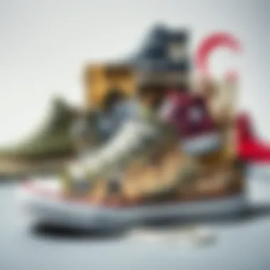 Historical collage showcasing the evolution of Converse shoes