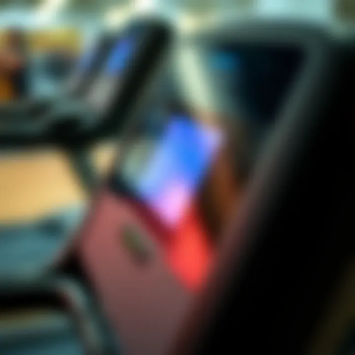 Close-up of the digital display on the Slazenger treadmill