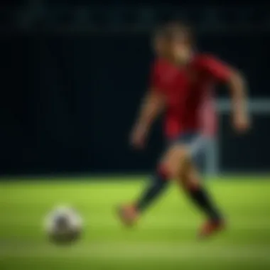 Soccer Player with High-Quality Ball A soccer player in action using a high-quality ball