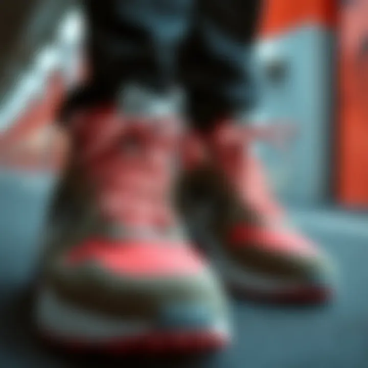 A close-up of trendy sports shoes designed for performance.