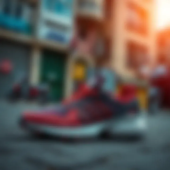 Terrex Adidas shoes displayed in an urban setting.