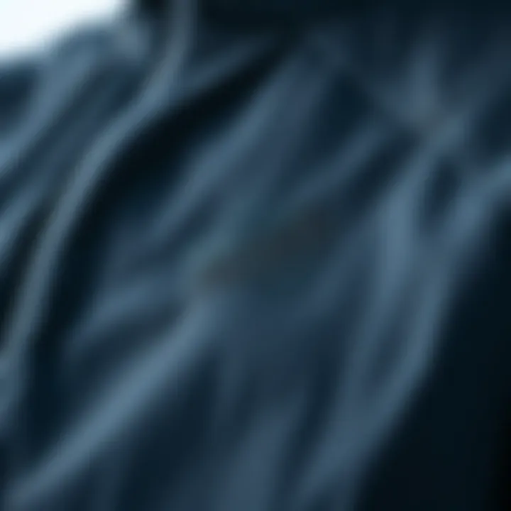 Close-up of the fabric texture of a North Face jacket