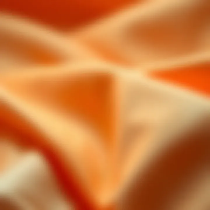 Close-up of orange fabric showcasing texture